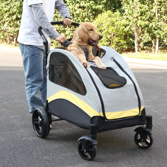 BINGOPAW Dog Stroller 4 Wheel Foldable Pet Carrier