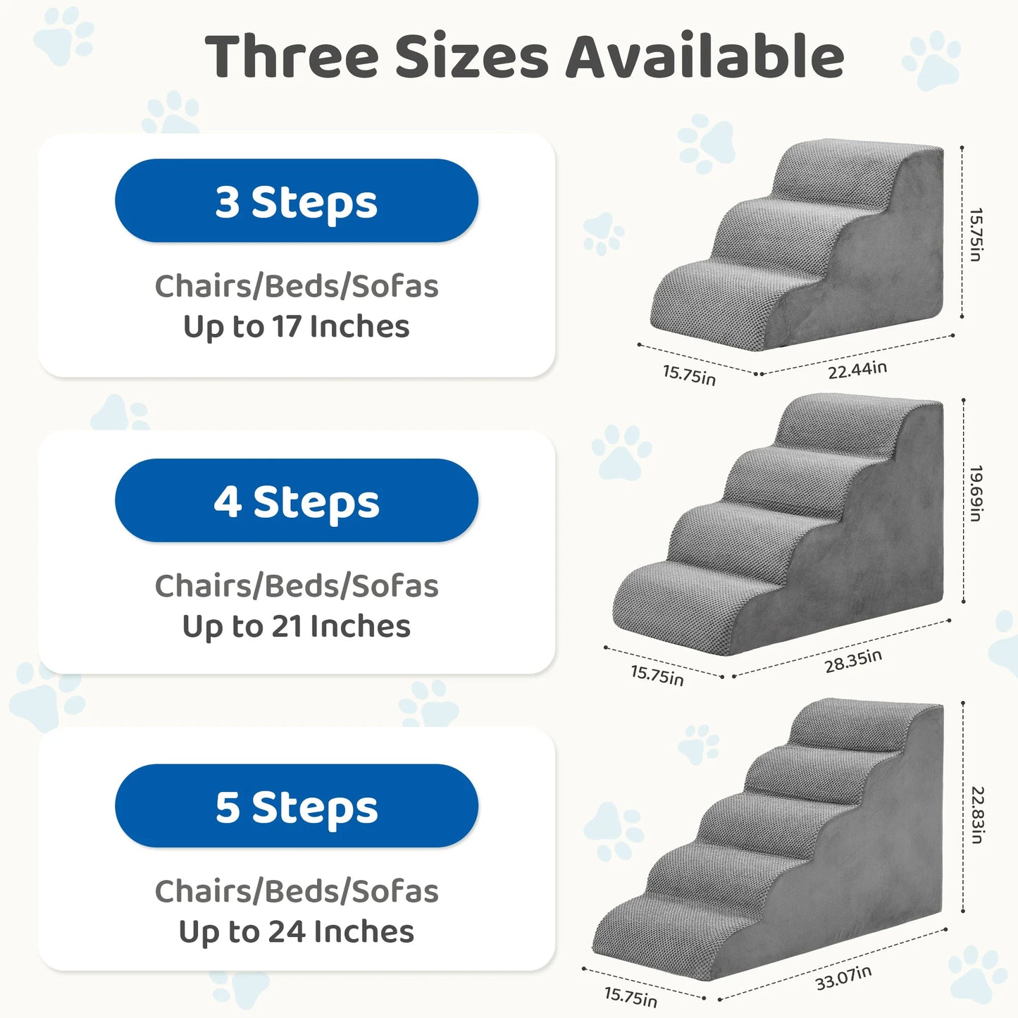 Curved Foam Dog Stairs For Small Dogs Non Slip Ramp