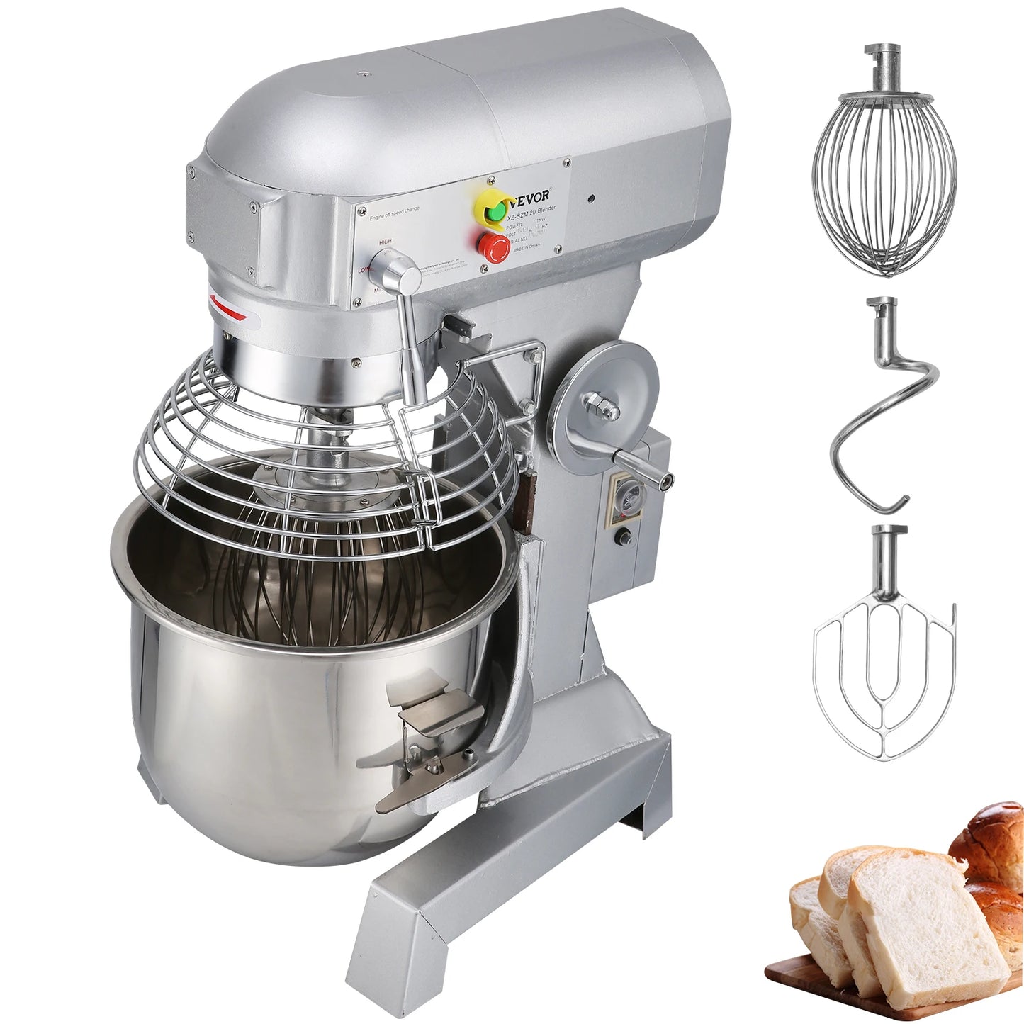 SucceBuy Electric Stainless Steel Commercial Dough Mixer
