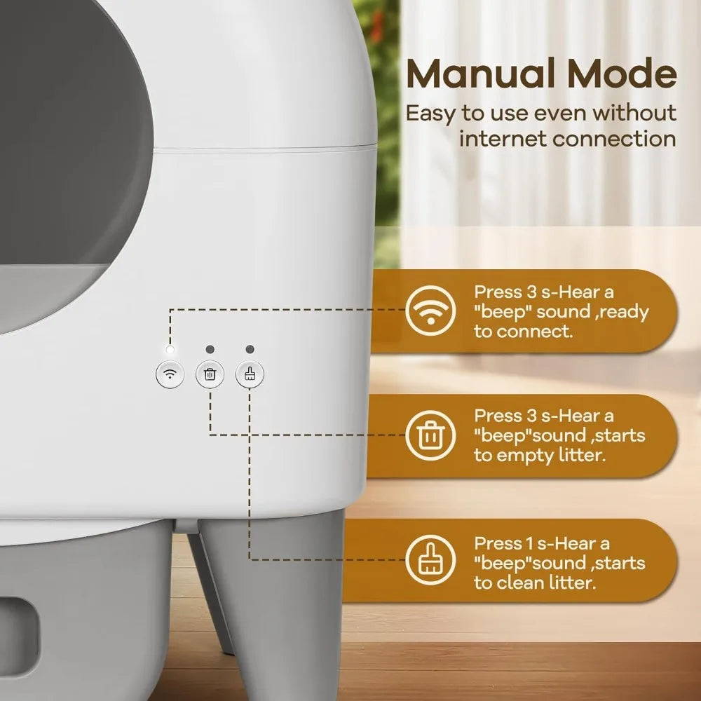 Automatic Self Cleaning Cat Litter Box With App Control