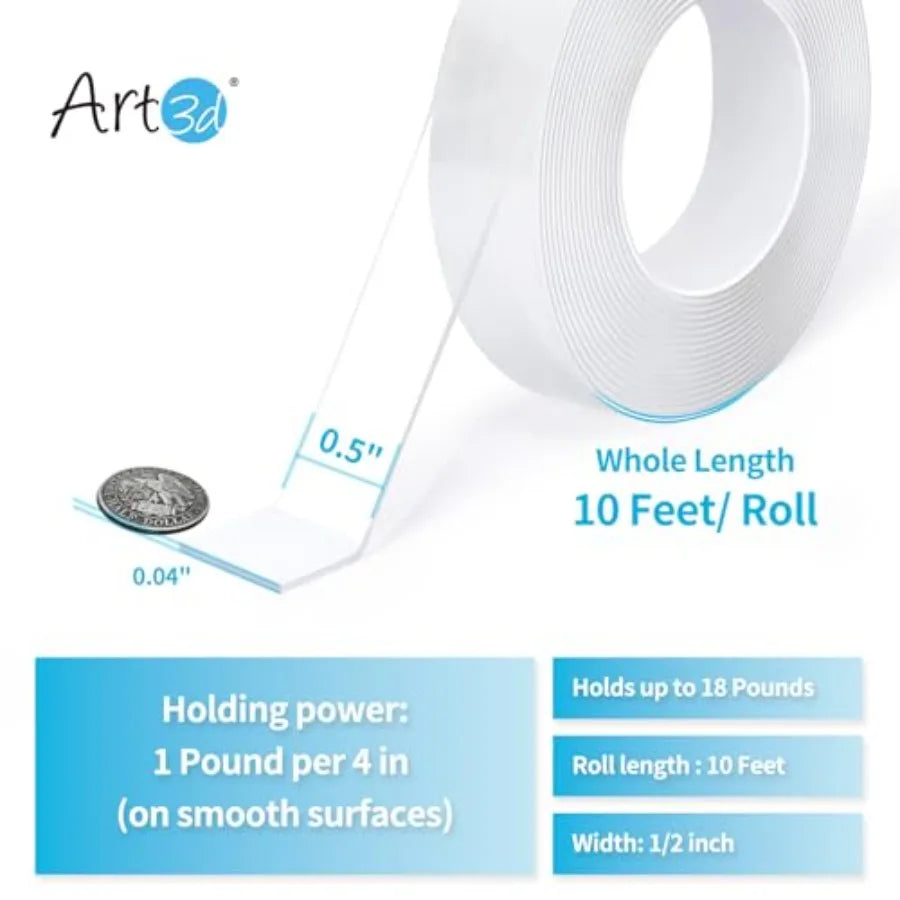 Art3d Double-Sided Mounting Tape Removable