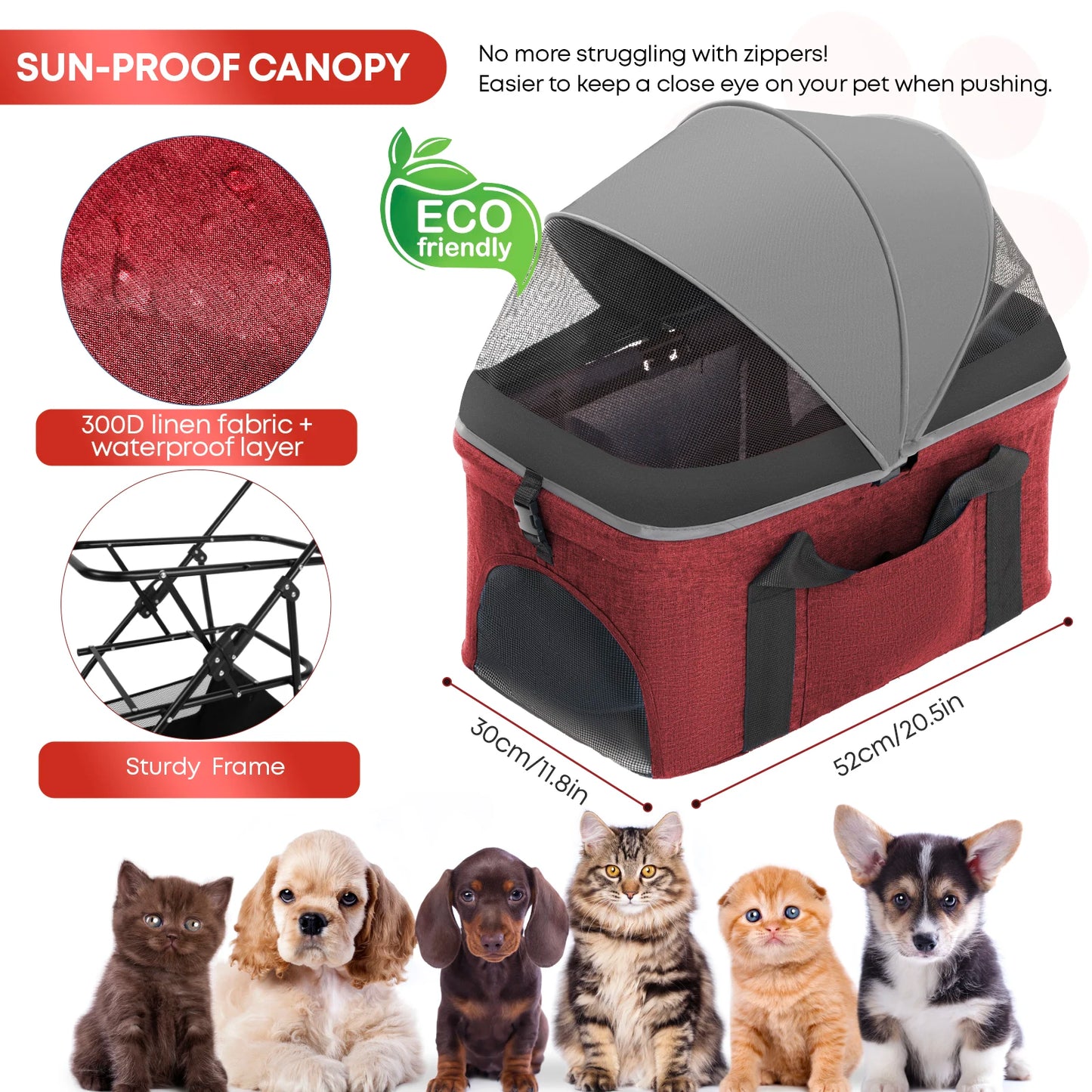 Chihuahua Lightweight Foldable Pet Stroller