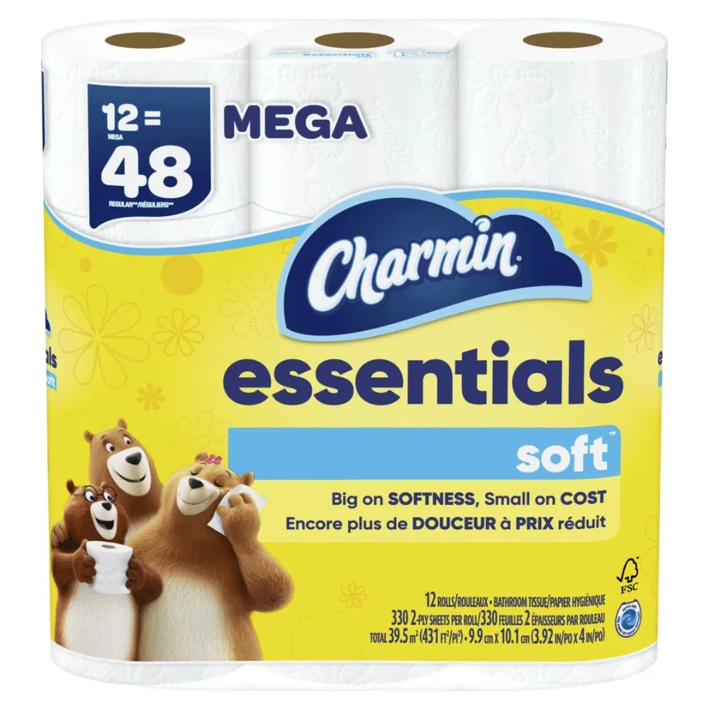 Bulk Toilet Paper 12 Mega Rolls 330 Sheets Per Roll