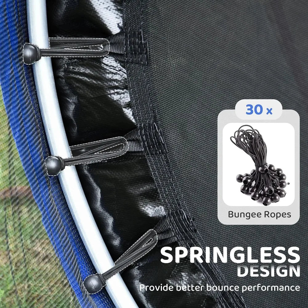 Kids Trampoline With Enclosure Net And Springless Design