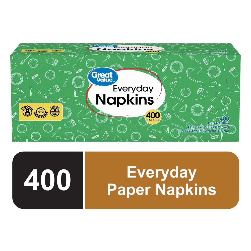 Everyday White Paper Napkins 400 Count 1 Ply