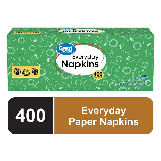 Everyday White Paper Napkins 400 Count 1 Ply
