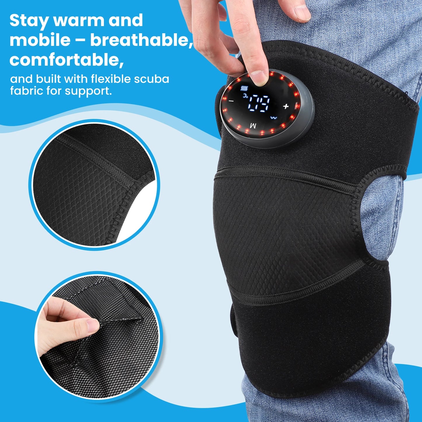 hailicare 3-In-1 Knee Massager With 5-Level Vibration