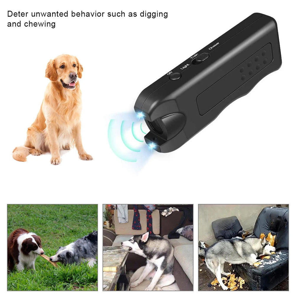 VAKIND Ultrasonic Bark Deterrent Handheld Trainer With LED
