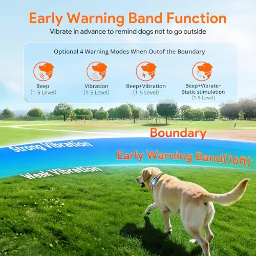 Outdoor GPS Wireless Dog Fence Collar Beep Vibration
