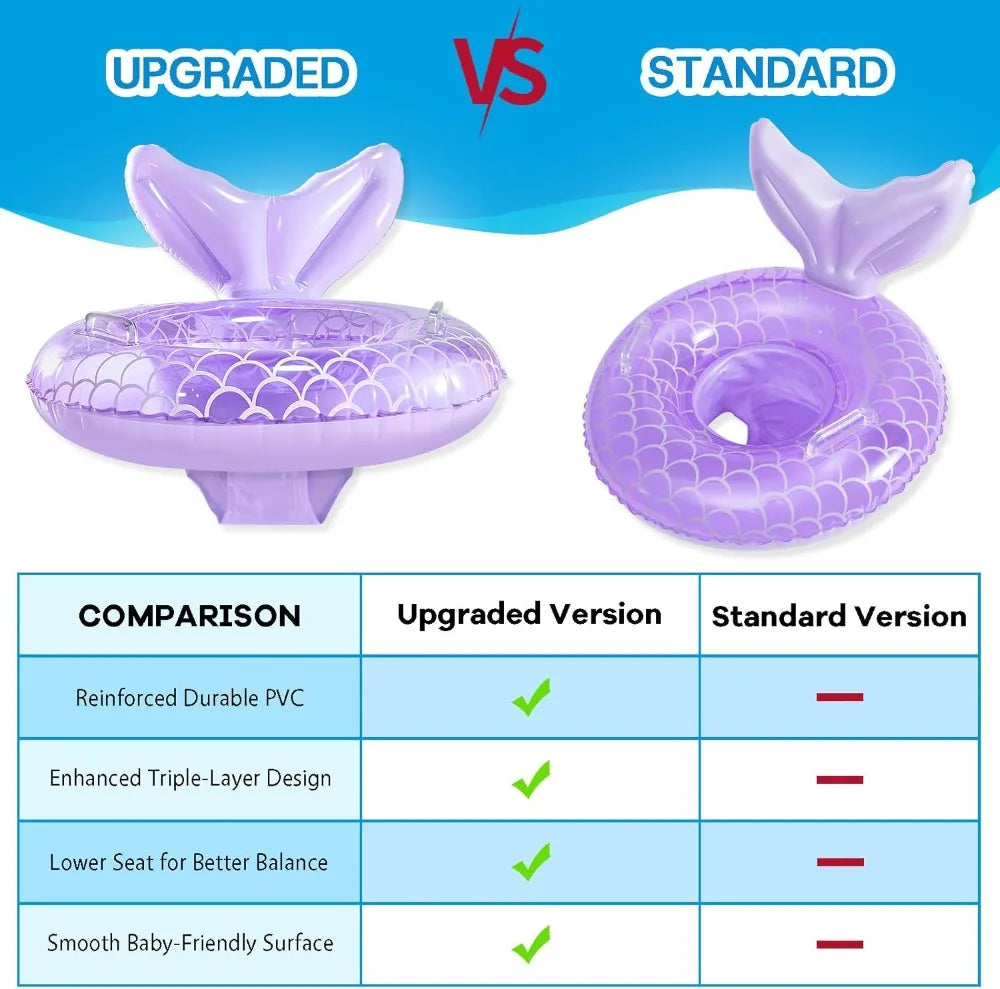 Mermaid Baby Pool Float For Toddlers Safe Fun Pool Ring
