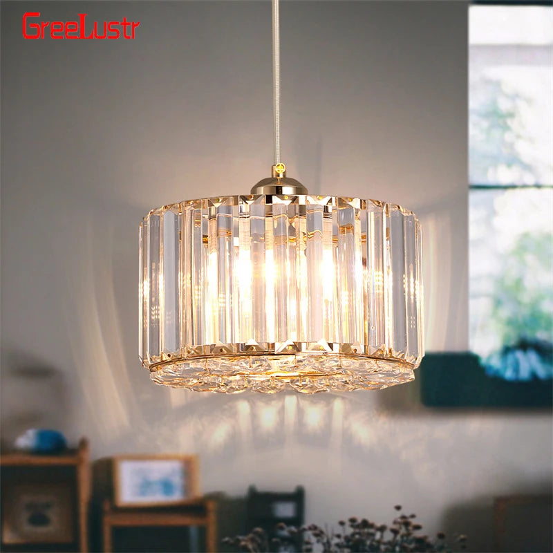 GreeLustr Modern LED Pendant Light Crystal Chandelier
