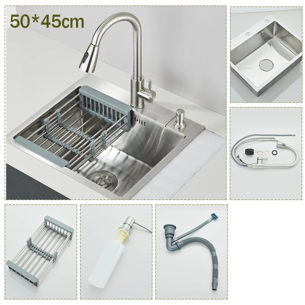 Stainless Steel Kitchen Sink With Integrated Faucet