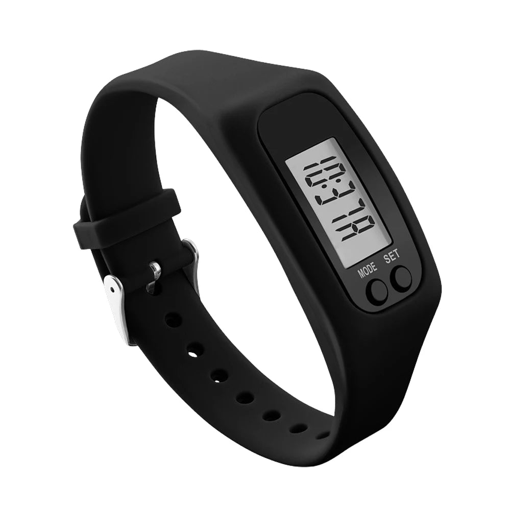 LED Pedometer Bracelet With 12 And 24 Hour Time Display