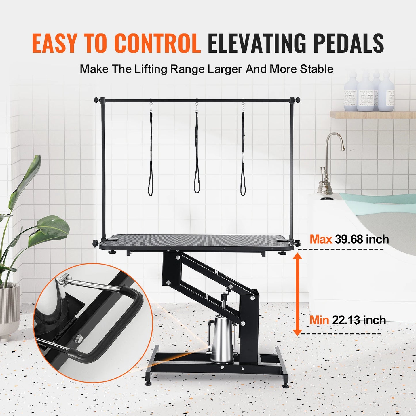 SucceBuy Hydraulic Pet Grooming Table With Arm