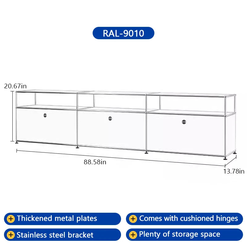 Bigcityfur Tv Stand Storage Cabinet Metal Corner Cabinet