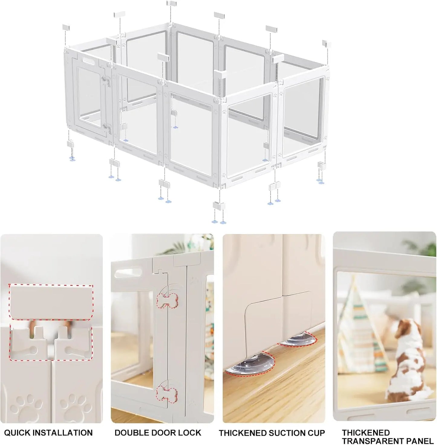 Clear Acrylic Dog Playpen With Door For Small Dogs