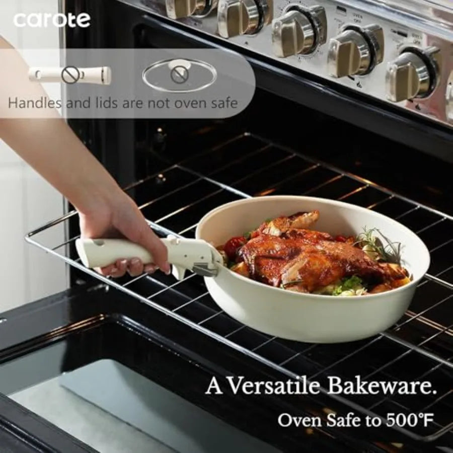 Induction Pots And Pans Set With Removable Handle