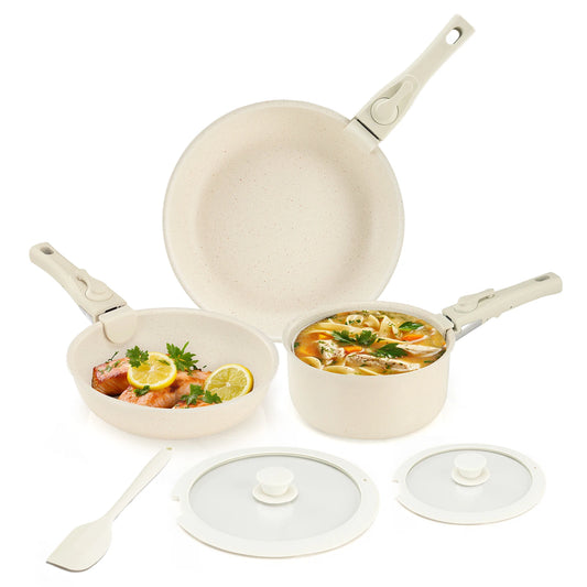 JHK 12 Piece Nonstick Pots and Pans Set Granite Coating