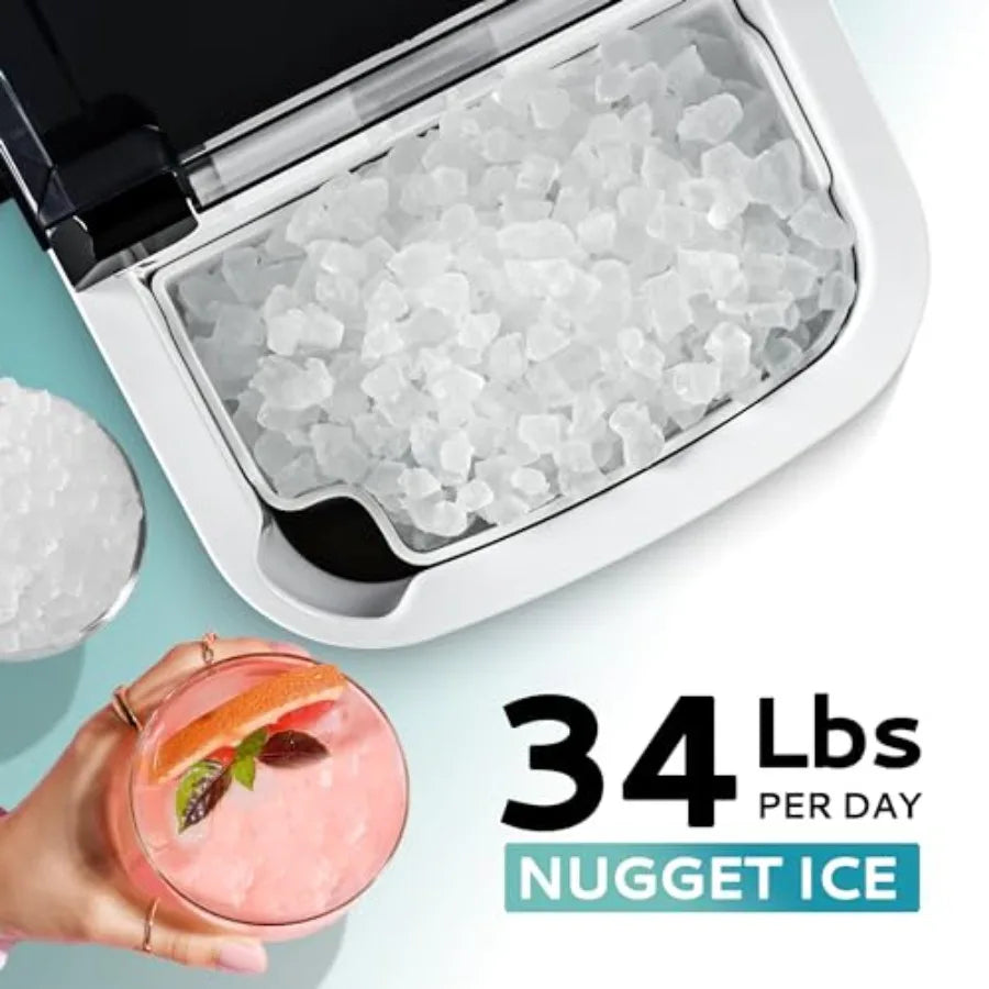Portable Countertop Sonic Ice Maker With Auto Cleaning