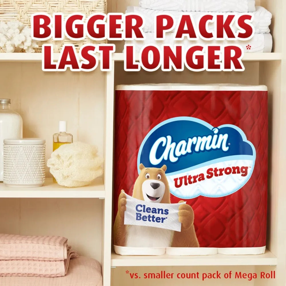 Ultra Strong Toilet Paper 6 Mega Rolls 220 Sheets Per Roll Bathroom Tissue