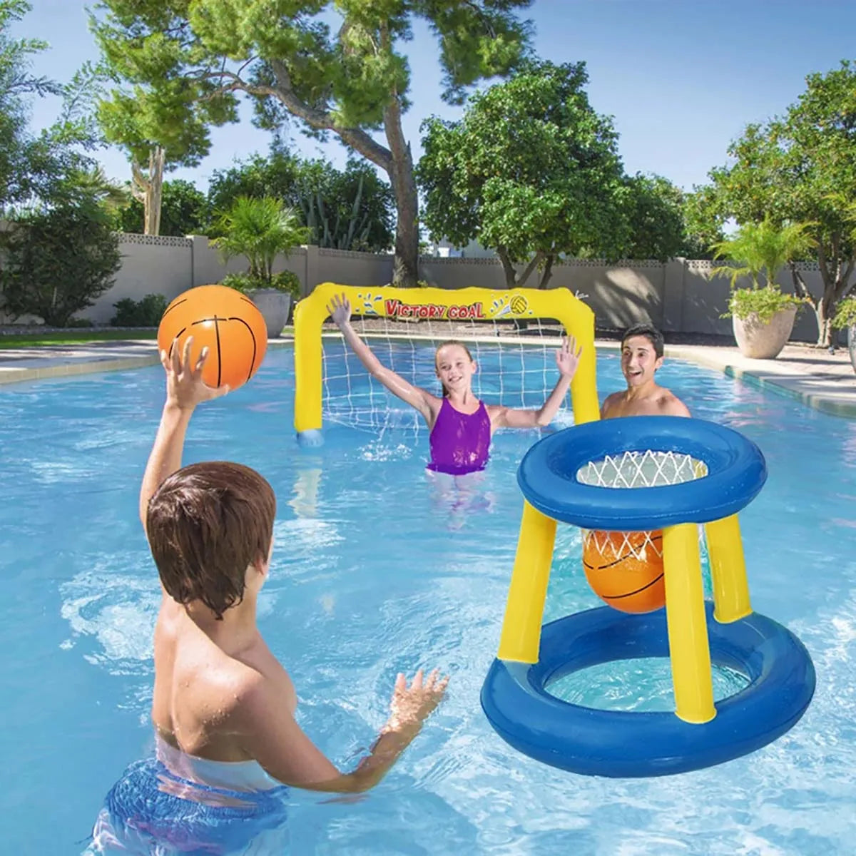 Inflatable Ring Toss Water Hoop Game For Pool Beach Fun