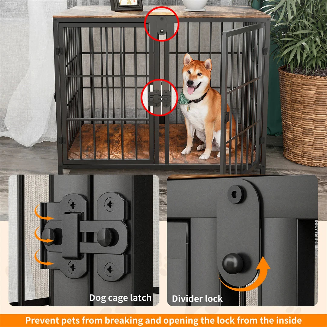 Bingopaw Heavy Duty Dog Crate Side Table Kennel