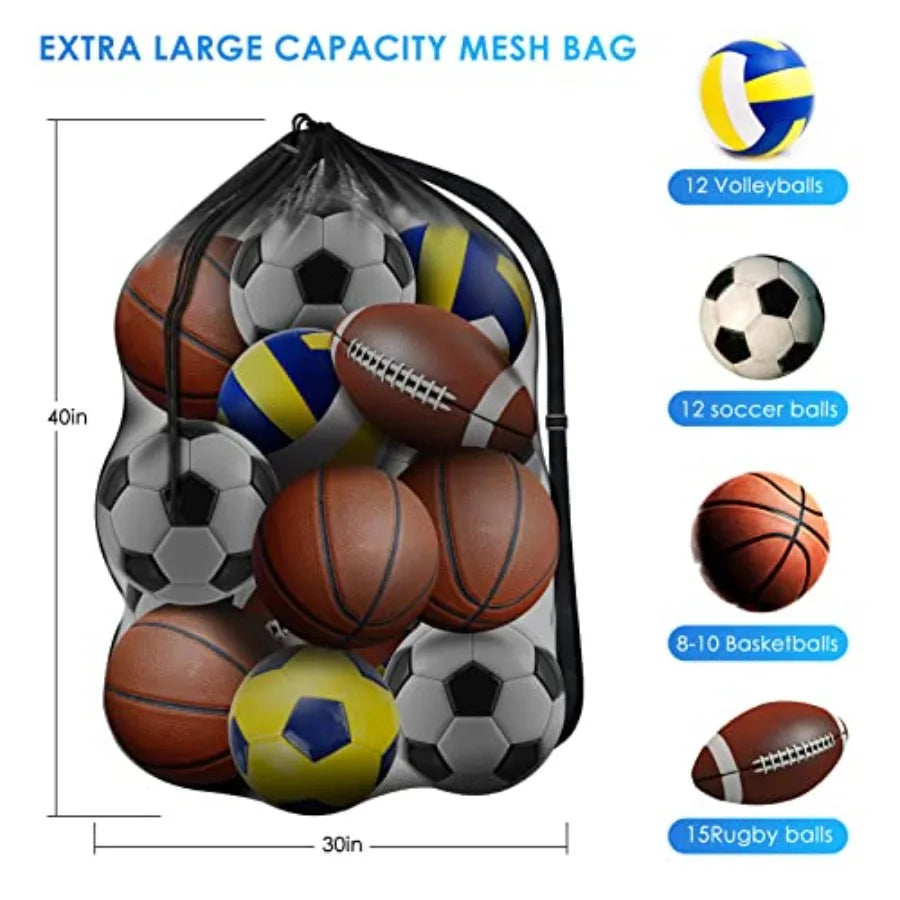 Sports Ball Bag Mesh With Adjustable Shoulder Strap
