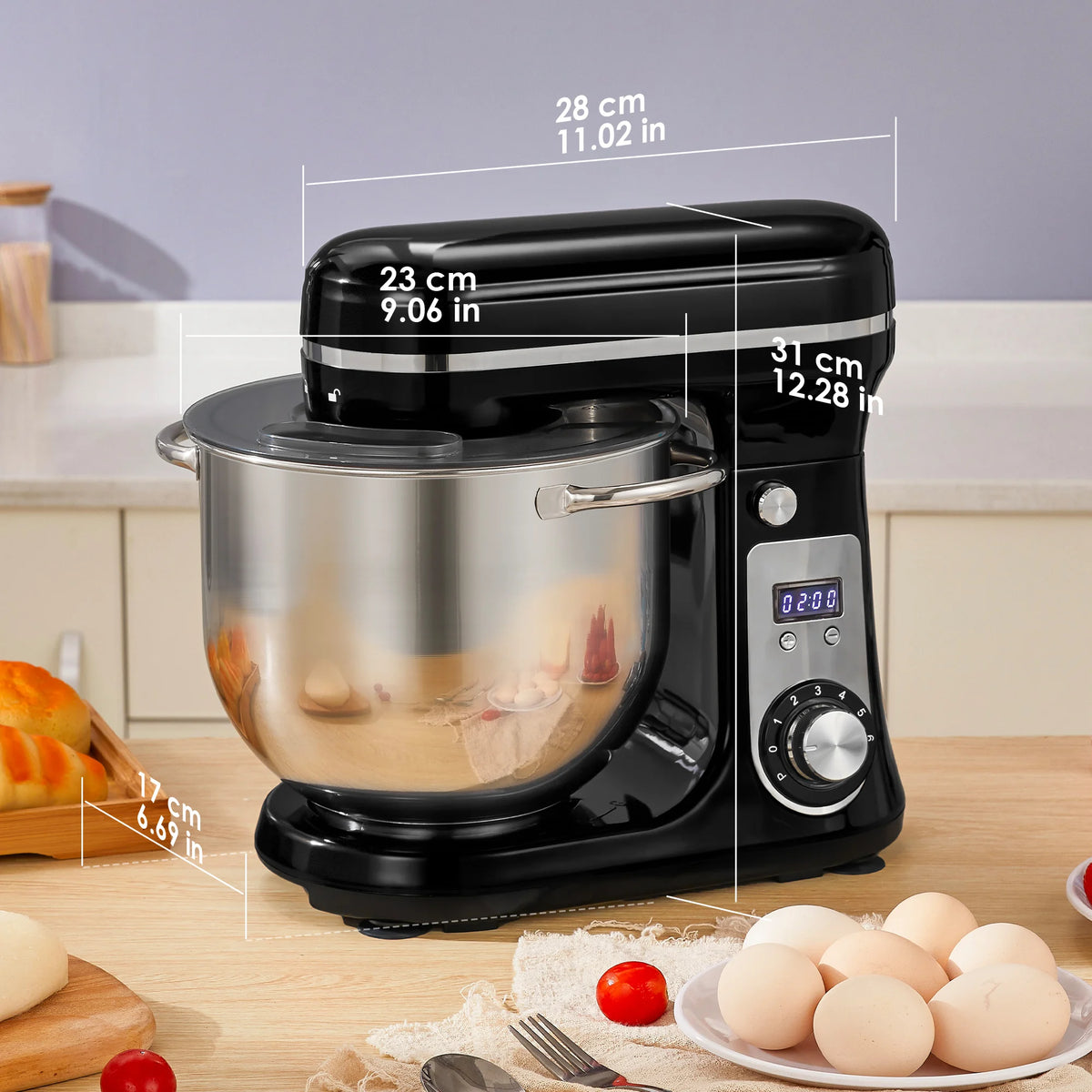 BioloMix 1200W 6L Stand Mixer With Tilt Head