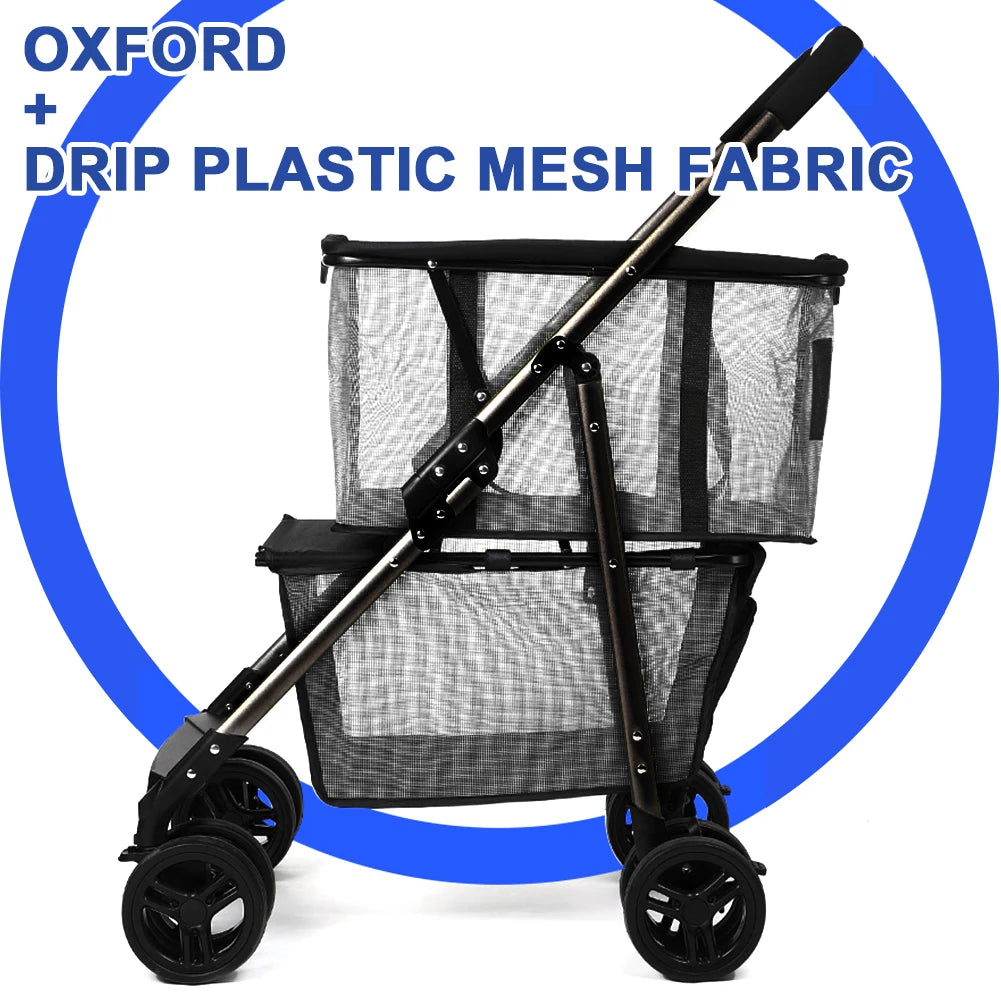 Functional Collapsible Carts Shopping Multifunctional Collapsible Cart Utility Trolley Cart Personal Shopping Cart or Pet Stroll