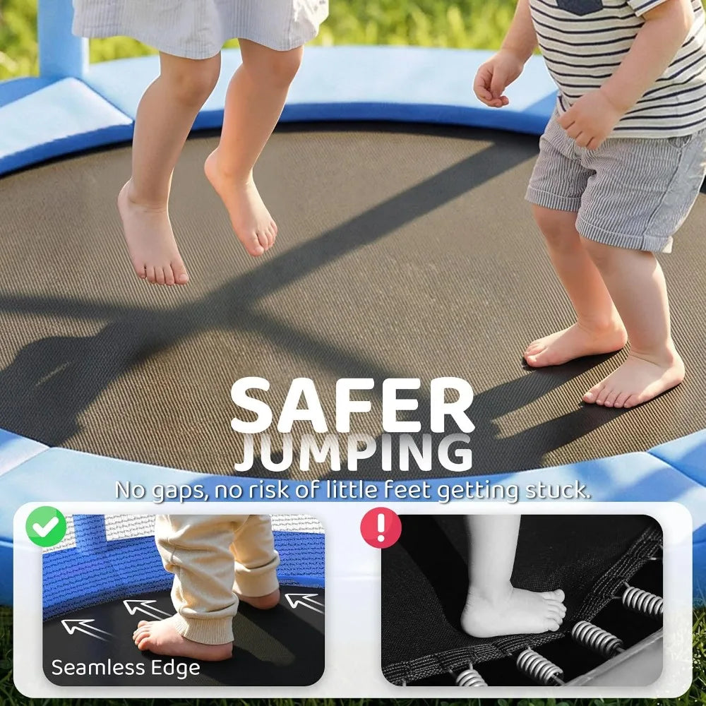 Kids Trampoline With Enclosure Net And Springless Design