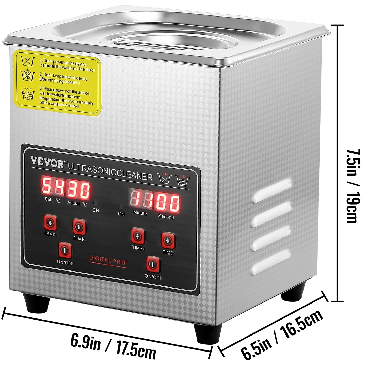 SucceBuy Ultrasonic Cleaner Stainless Steel