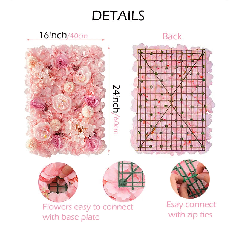 MEIHON Silk Rose Wall Backdrop for Weddings and Baby Showers