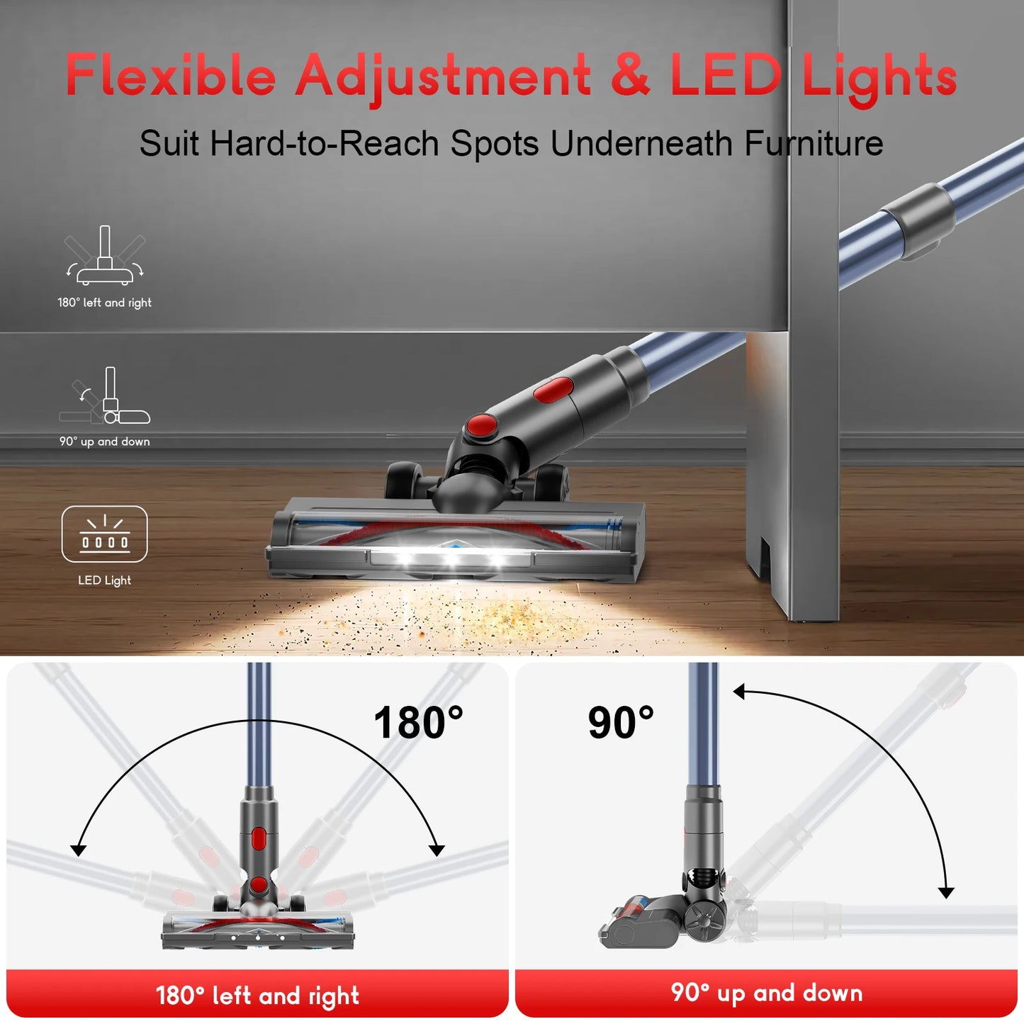 Honki Cordless Vacuum Cleaner 78KPa 45Min Battery Life