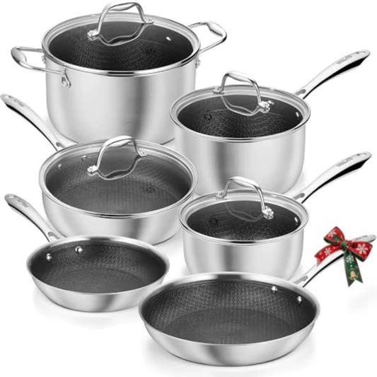 Triply Stainless Steel 10-Piece Cookware Set Nonstick