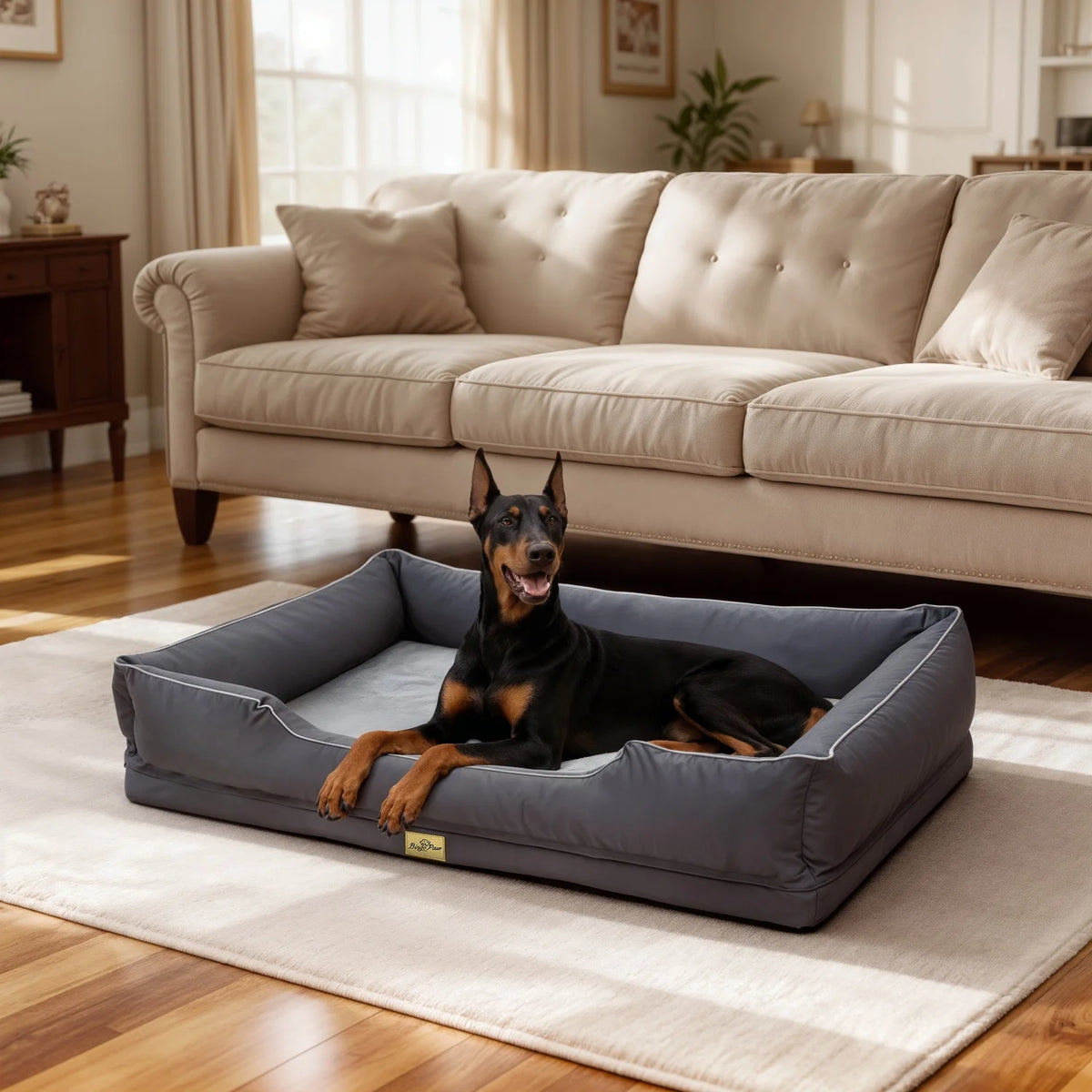 Bingopaw Washable Orthopedic Dog Bed With Bolster