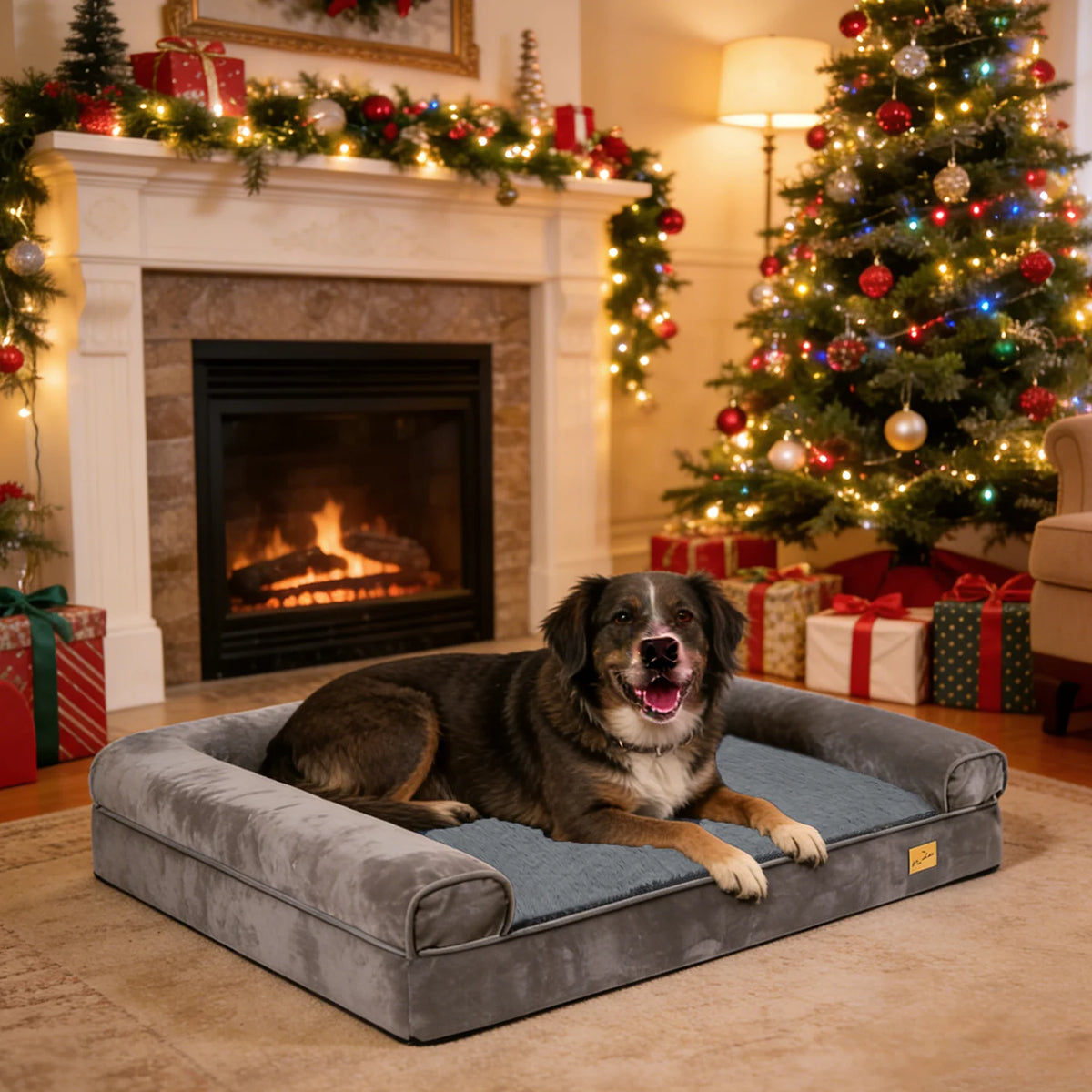 Borwort Orthopedic Calming Dog Bed with Removable Cover