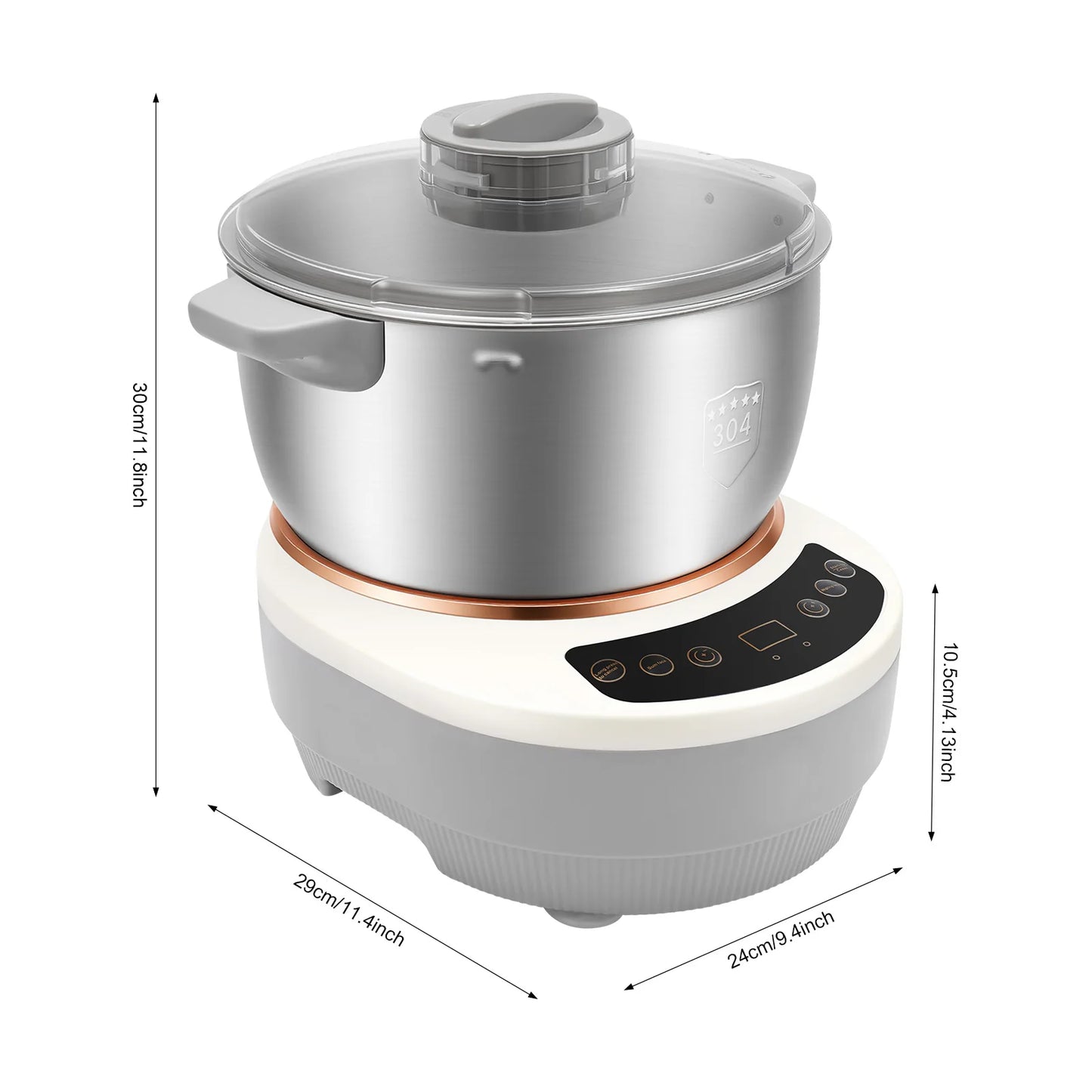 Electric Stainless Steel Dough Kneading Mixer With Timer