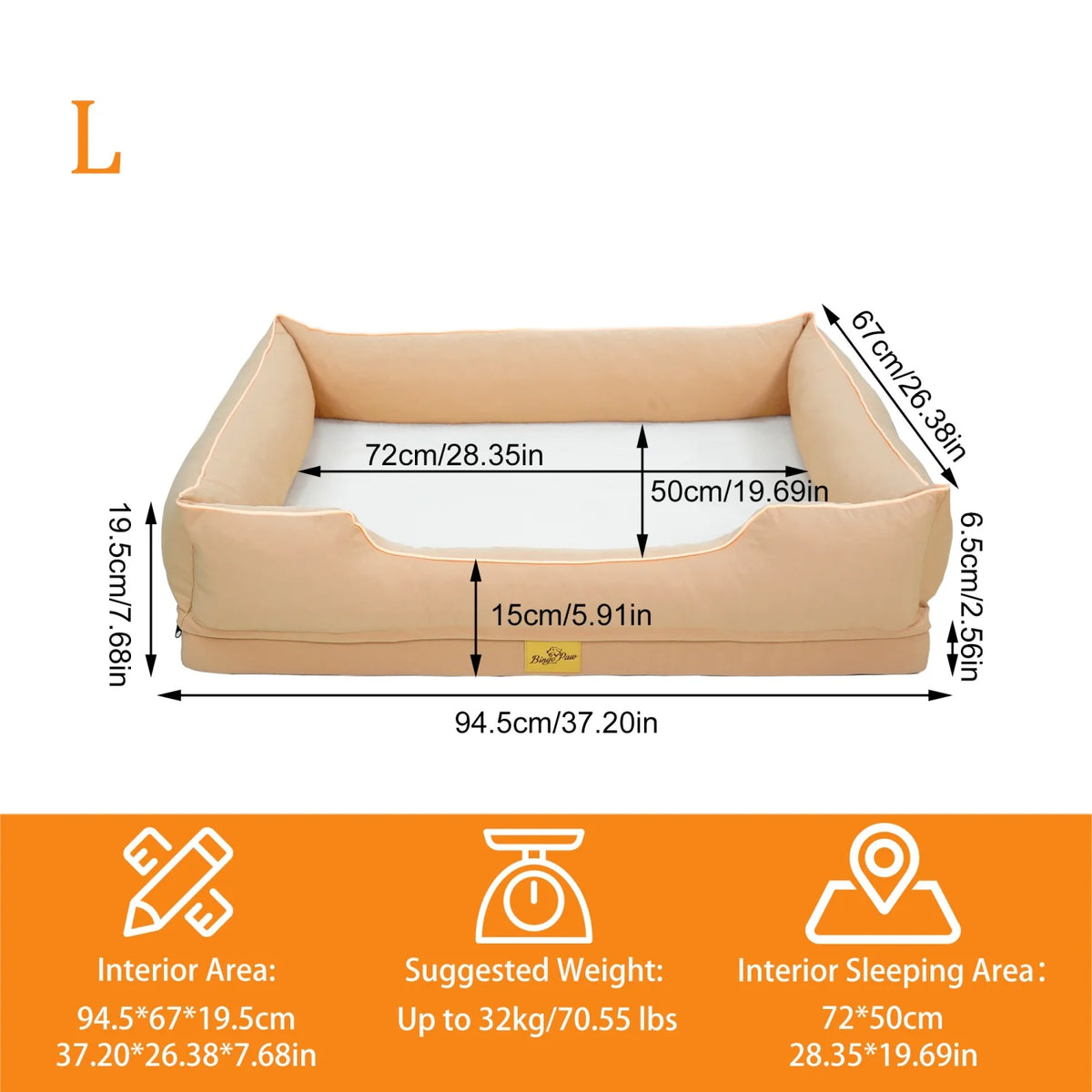 Bingopaw Orthopedic Dog Bed With Waterproof Cover