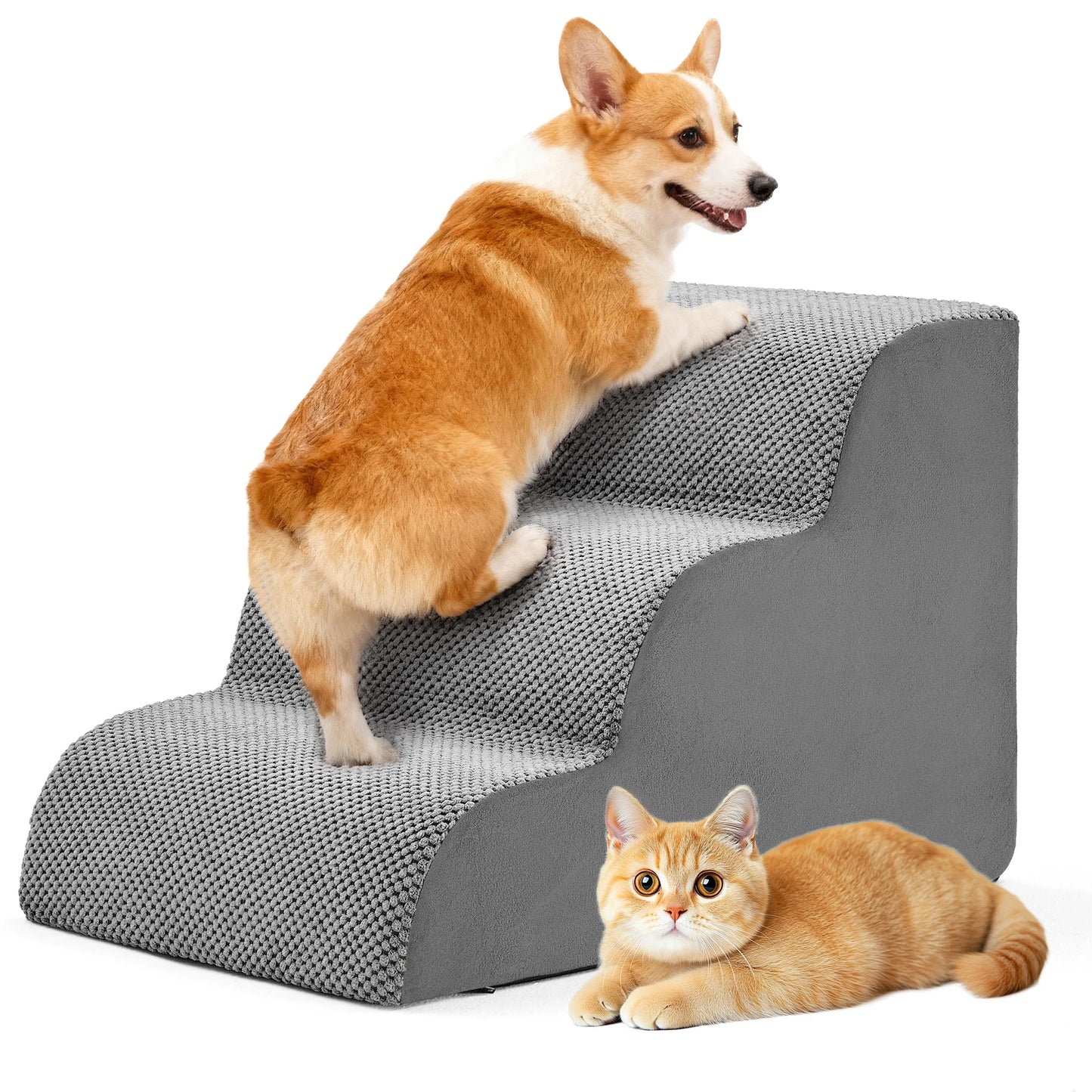 Curved Foam Dog Stairs For Small Dogs Non Slip Ramp