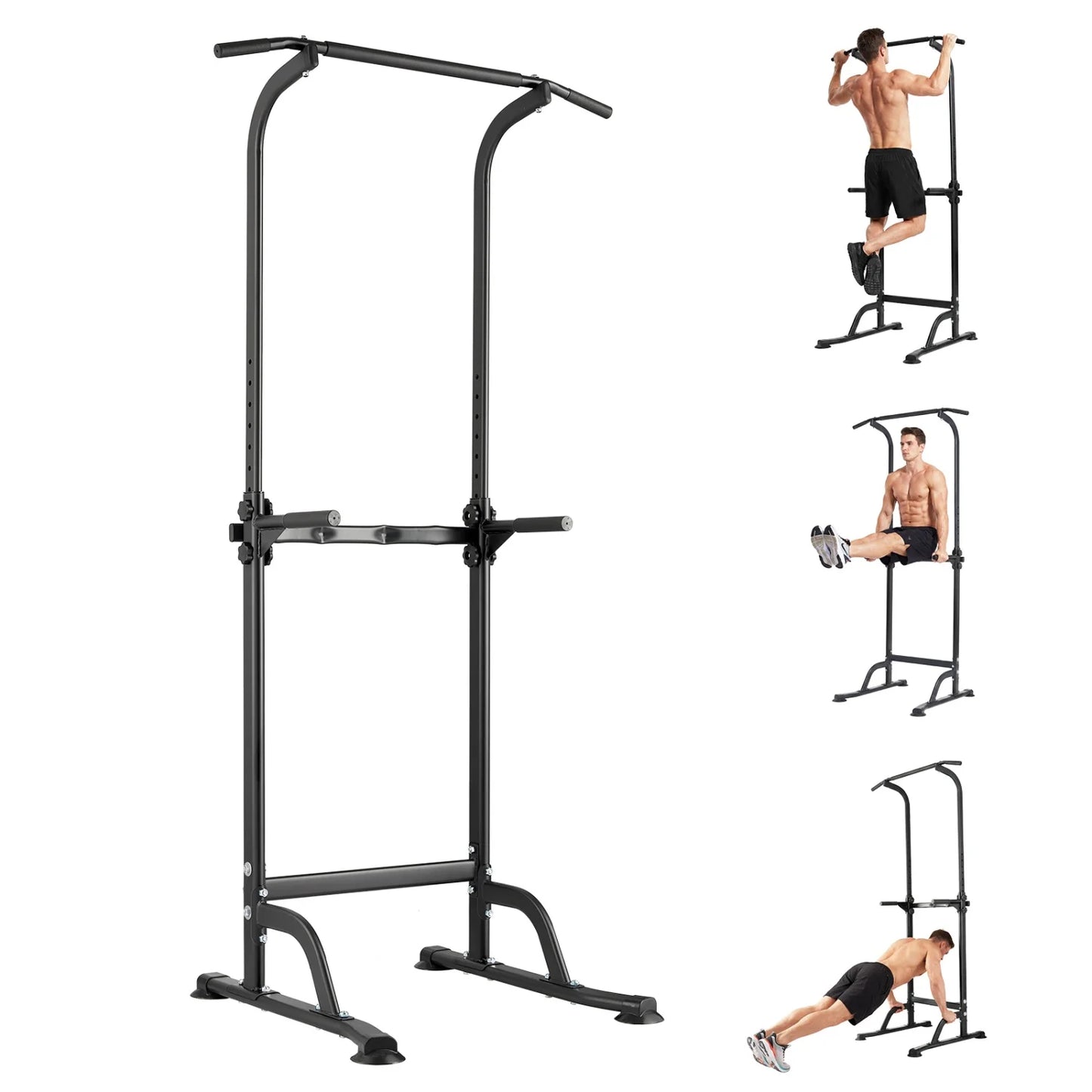 HiMISS Power Tower Pull Up Dip Station Adjustable Height