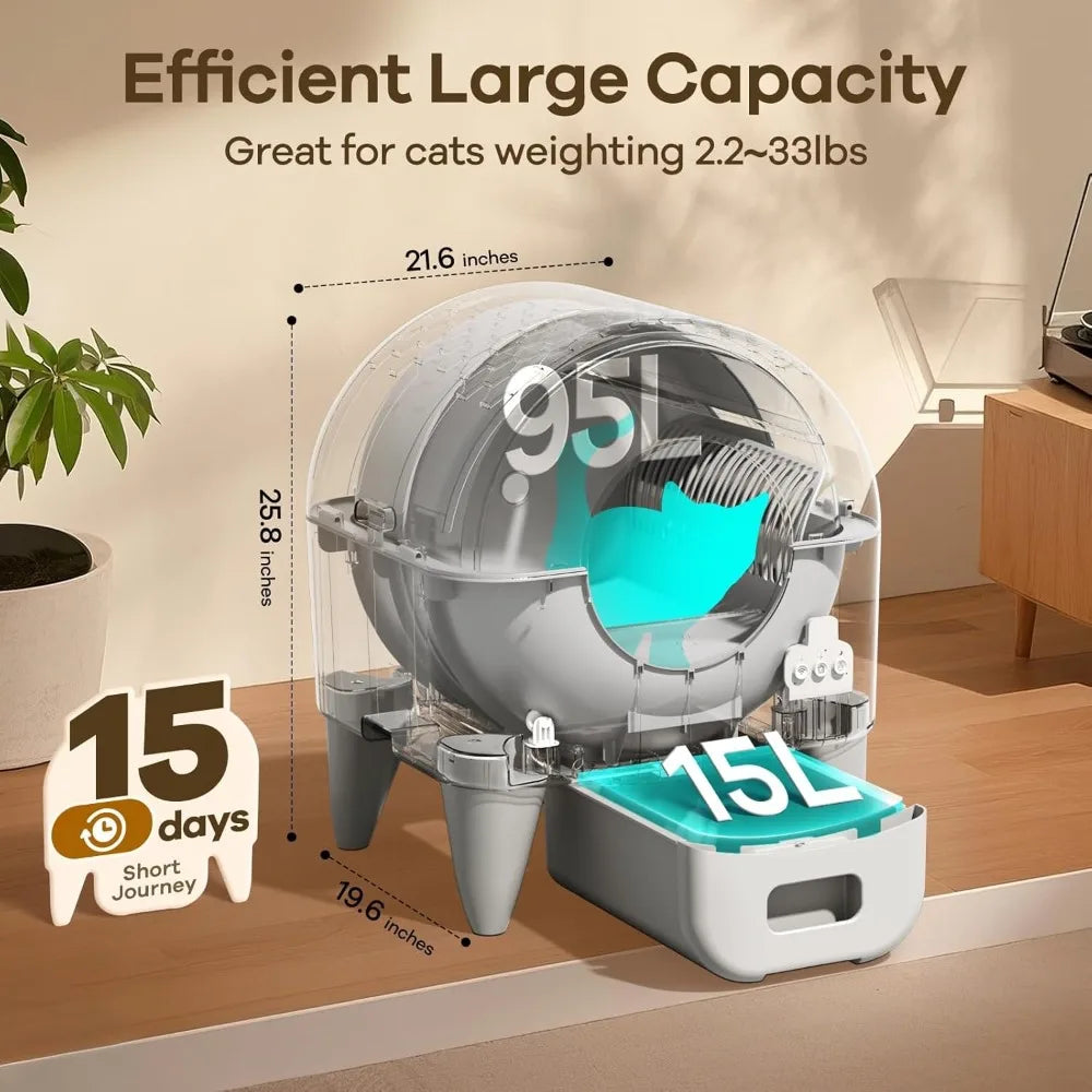 Automatic Self Cleaning Cat Litter Box With App Control