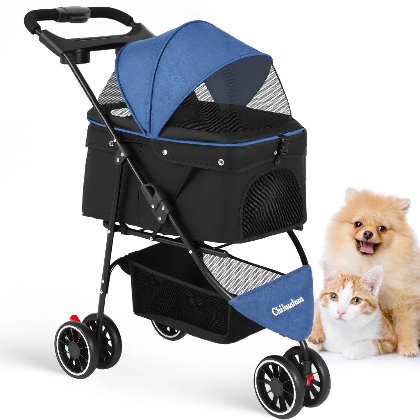 Chihuahua Pet Stroller Portable Foldable Dog Cat Carrier
