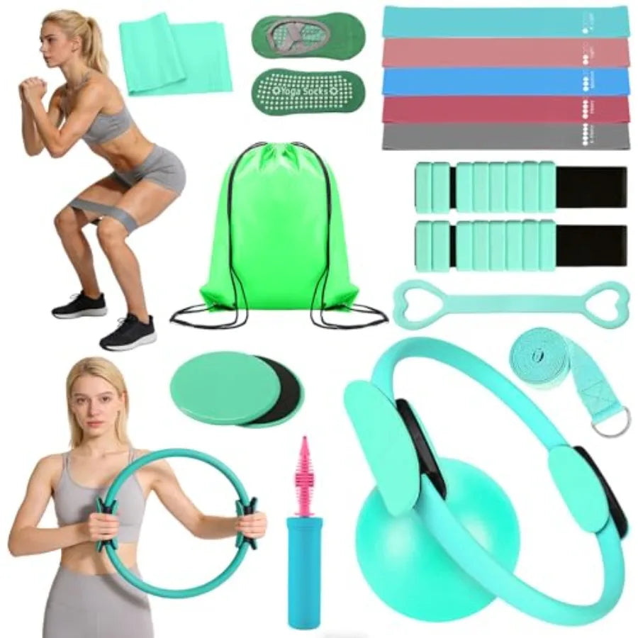 Pilates Equipment Set With Ring Ball And Resistance Bands