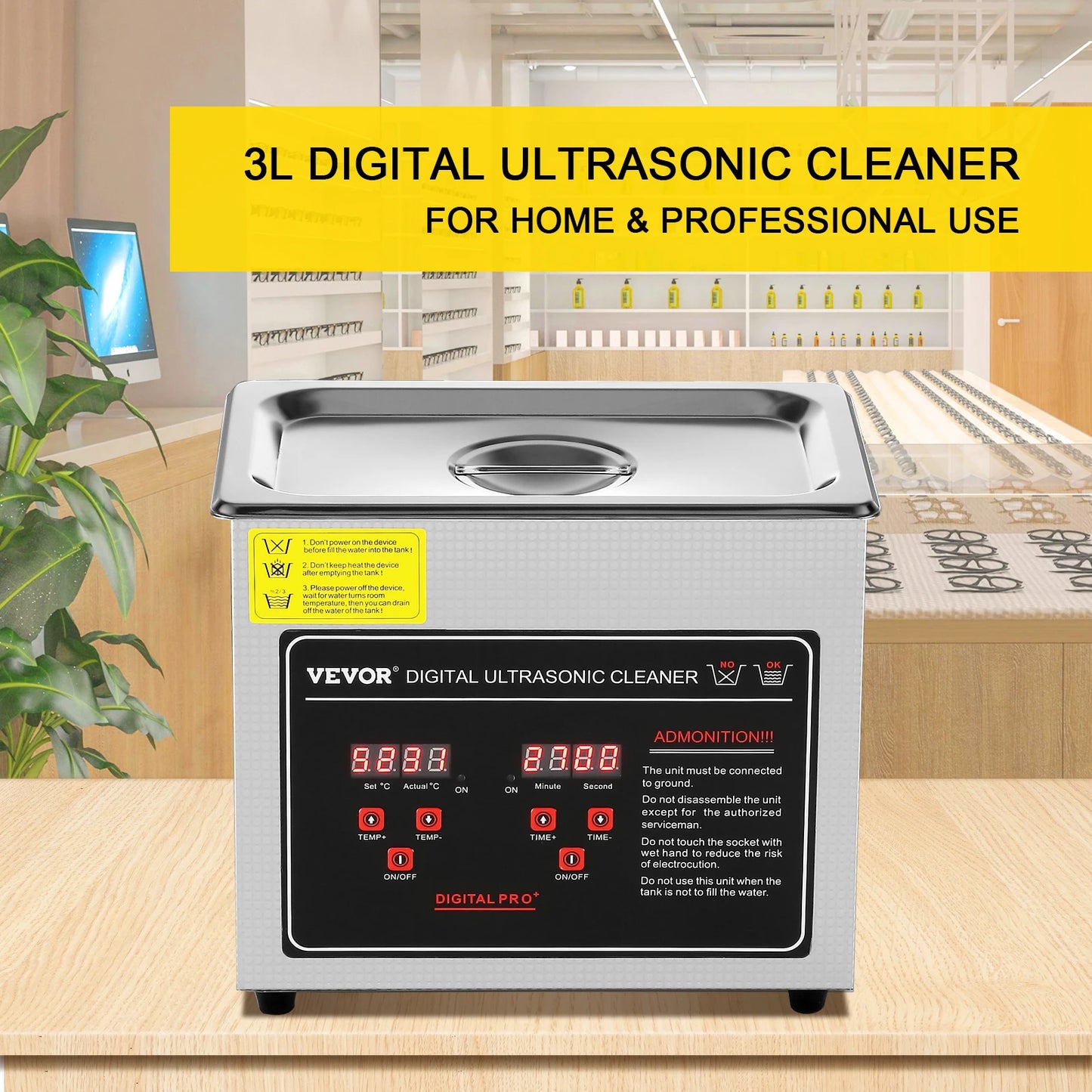 SucceBuy Ultrasonic Cleaner Stainless Steel