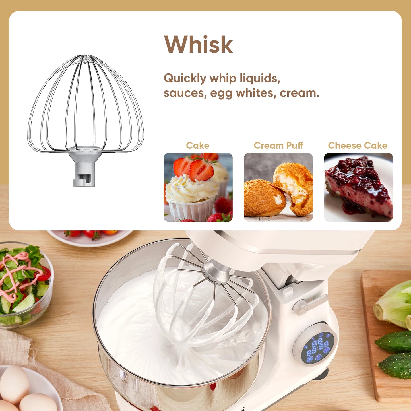Biolomix Kitchen Stand Mixer OLED Screen With Accessories
