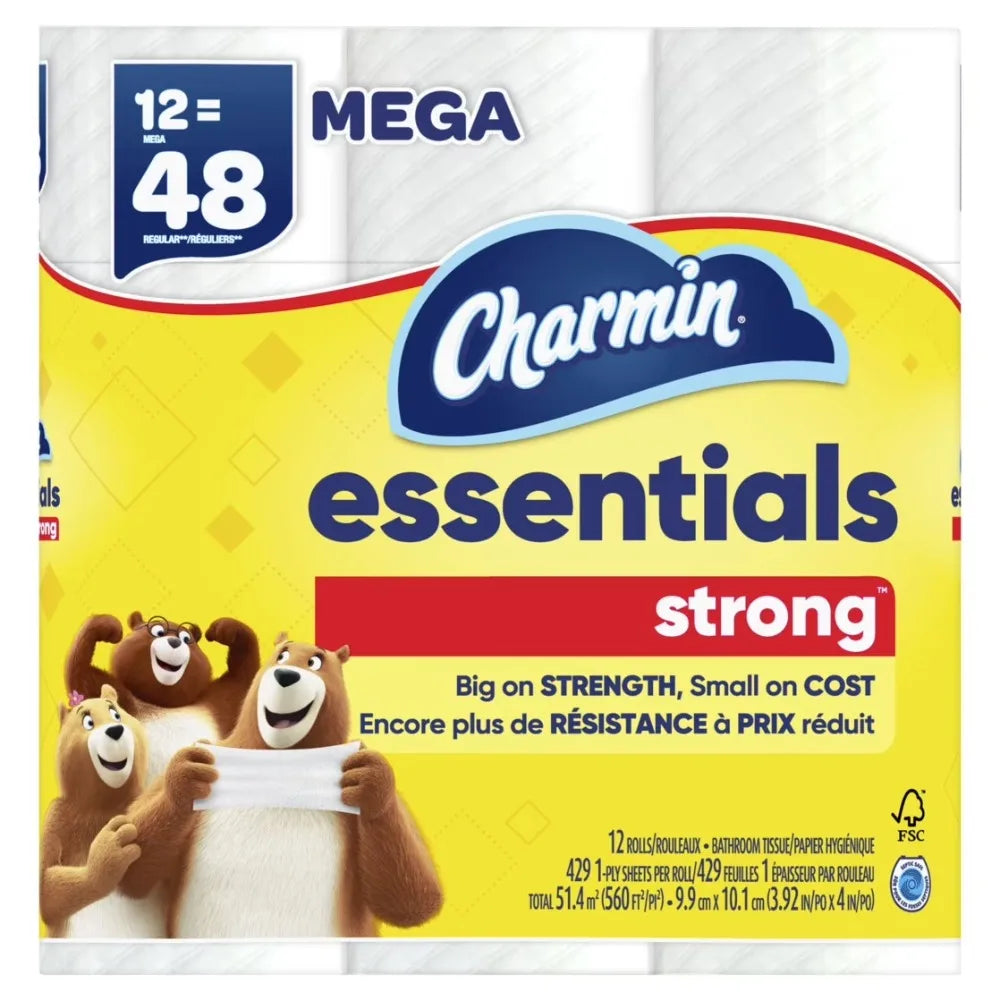 Bulk Toilet Paper 12 Mega Rolls 429 Sheets Per Roll