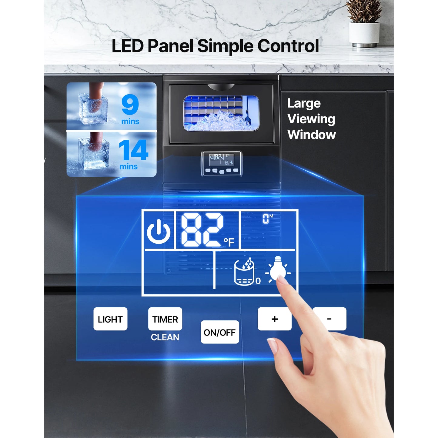 SucceBuy Commercial Ice Maker 80 Lbs Daily With Self
