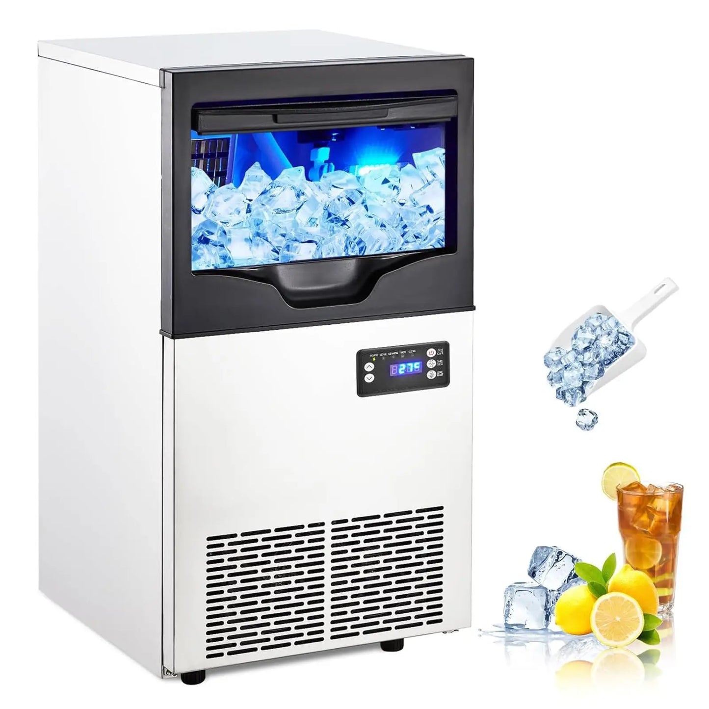 Commercial Stainless Steel Ice Maker With Auto Clean Digital