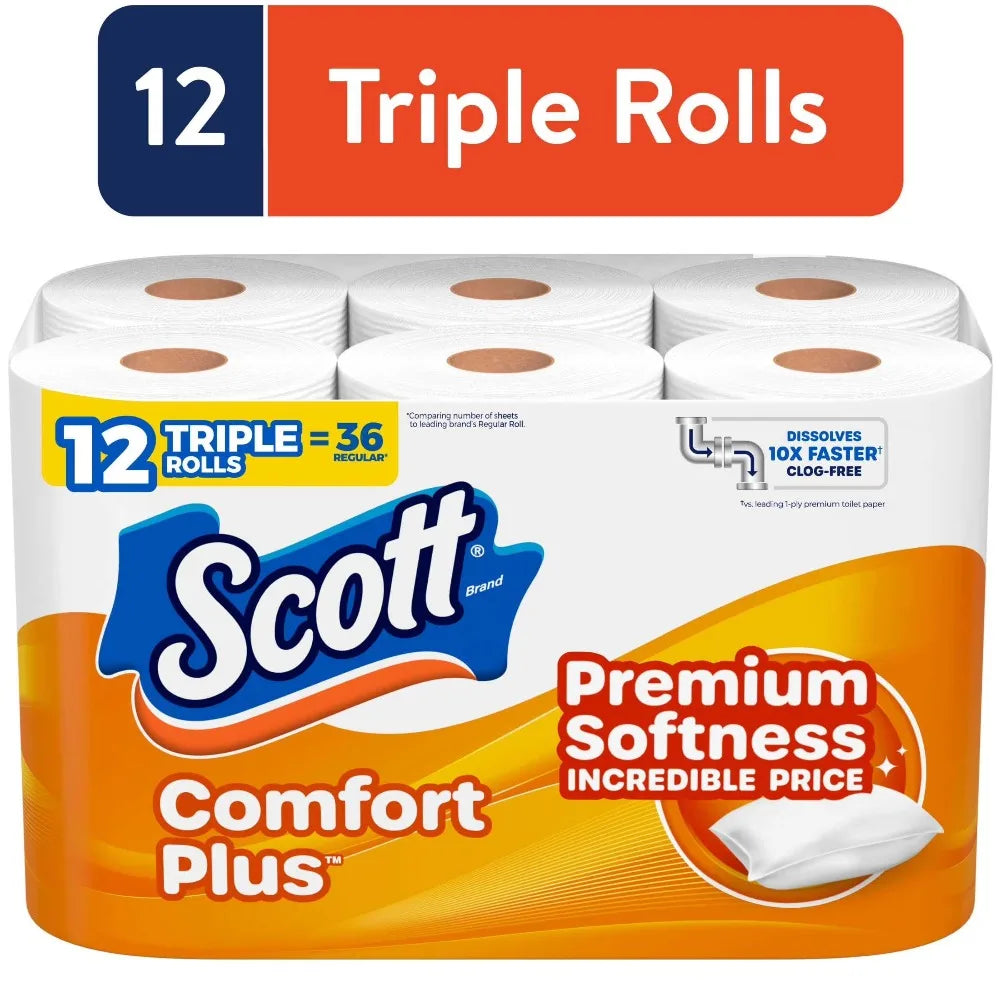 Double Ply Toilet Paper 12 Rolls Soft and Strong