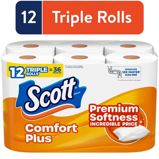 Double Ply Toilet Paper 12 Rolls Soft and Strong